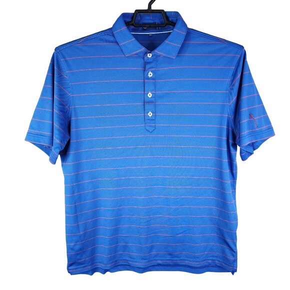 Stitch Other - Men's Stitch Golf Polo Shirt Blue Red Striped Short Sleeve Size M/L
